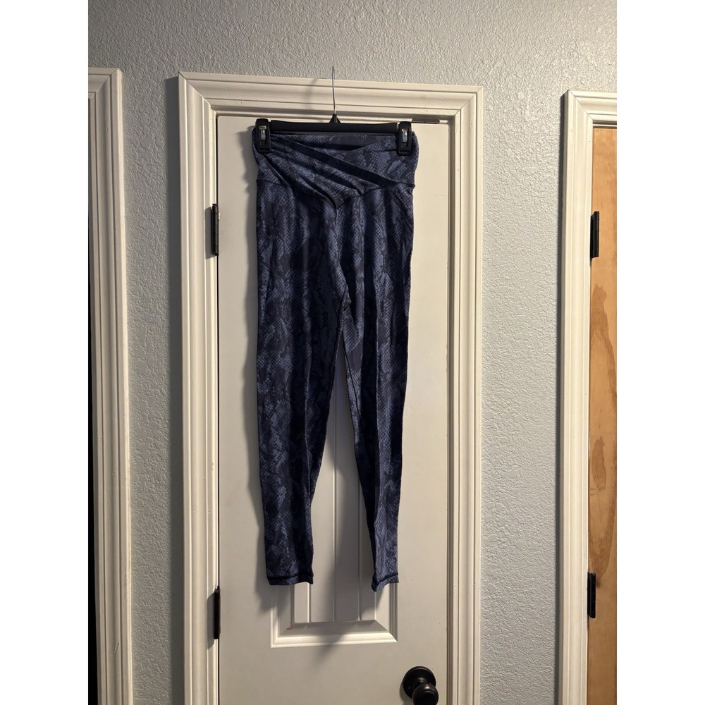 OFFLINE by Aerie Leggings Womens Large Navy Blue Snakeskin Real Me Crossover 7/8